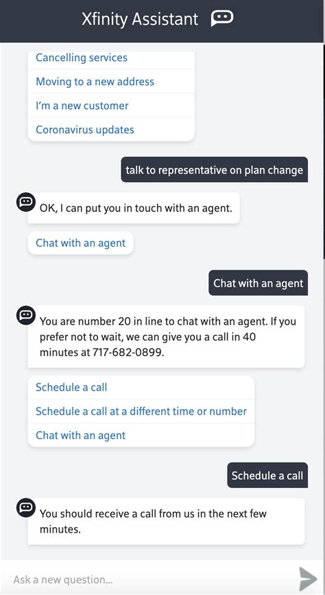 Chat with xfinity assistant - Ask Xfinity. Chat with Xfinity Assistant. Support Site Language: English. Español. Comcast Customer Service is here to provide Help and Support for your Xfinity Internet, TV, Voice, Home and other services.